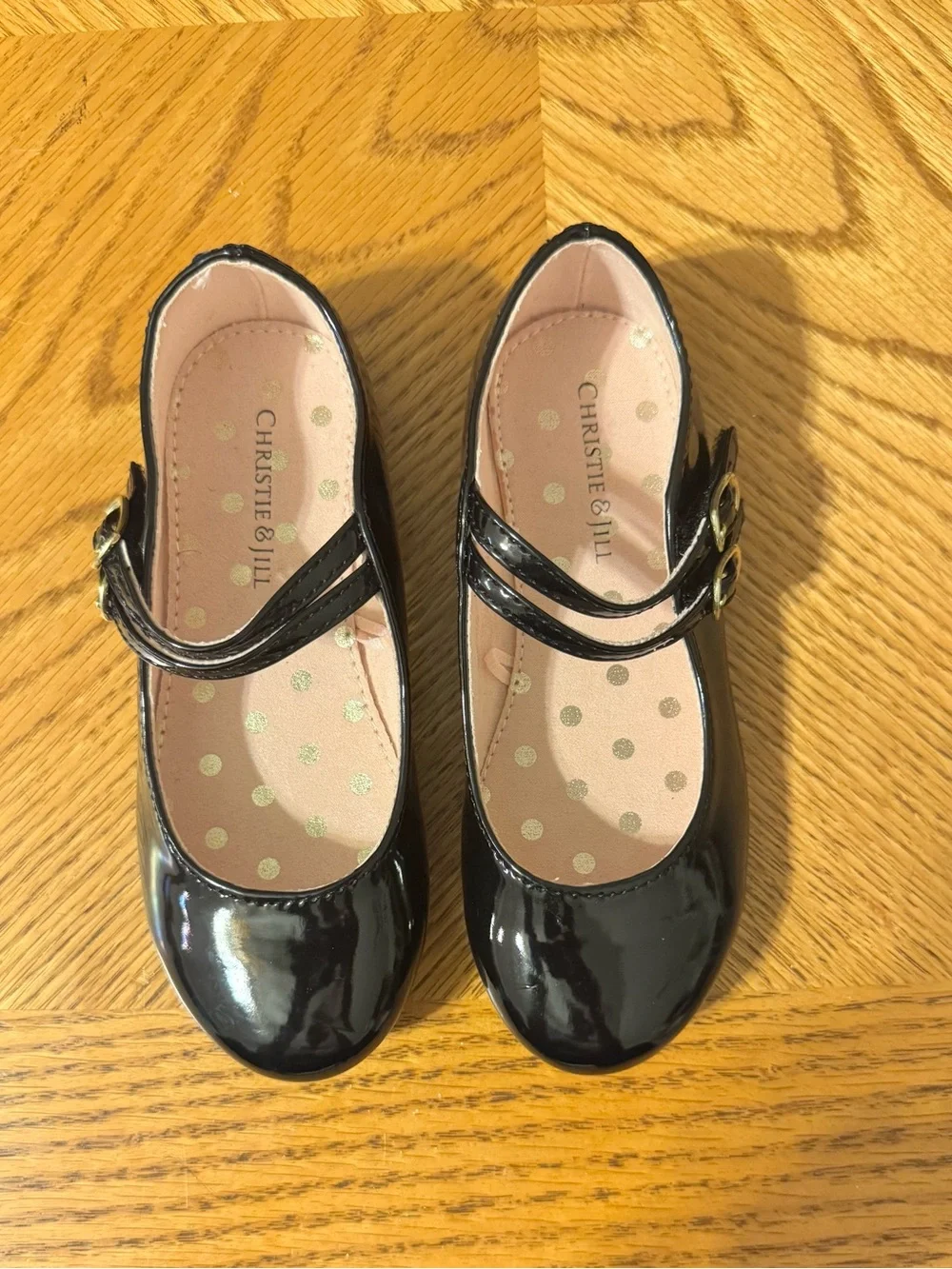 Christie & Jill Girls Black Patent Mary Jane Dress Shoes